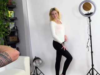 Sweet blonde slut makes the most of a casting fuck